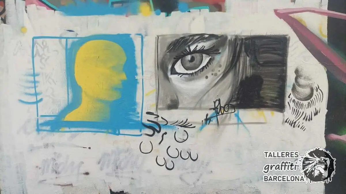 Resultado ejercicio de dibujo realista en un curso de graffiti en Barcelona